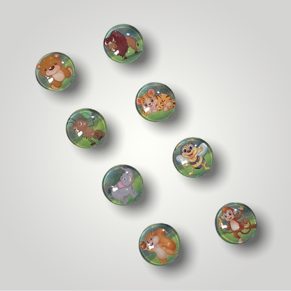 Set of 8 𝑯𝒂𝒏𝒅𝒎𝒂𝒅𝒆 Outdoor Creatures on Cabachon 1” Magnets Gifts 🎁 - Picture 10 of 12